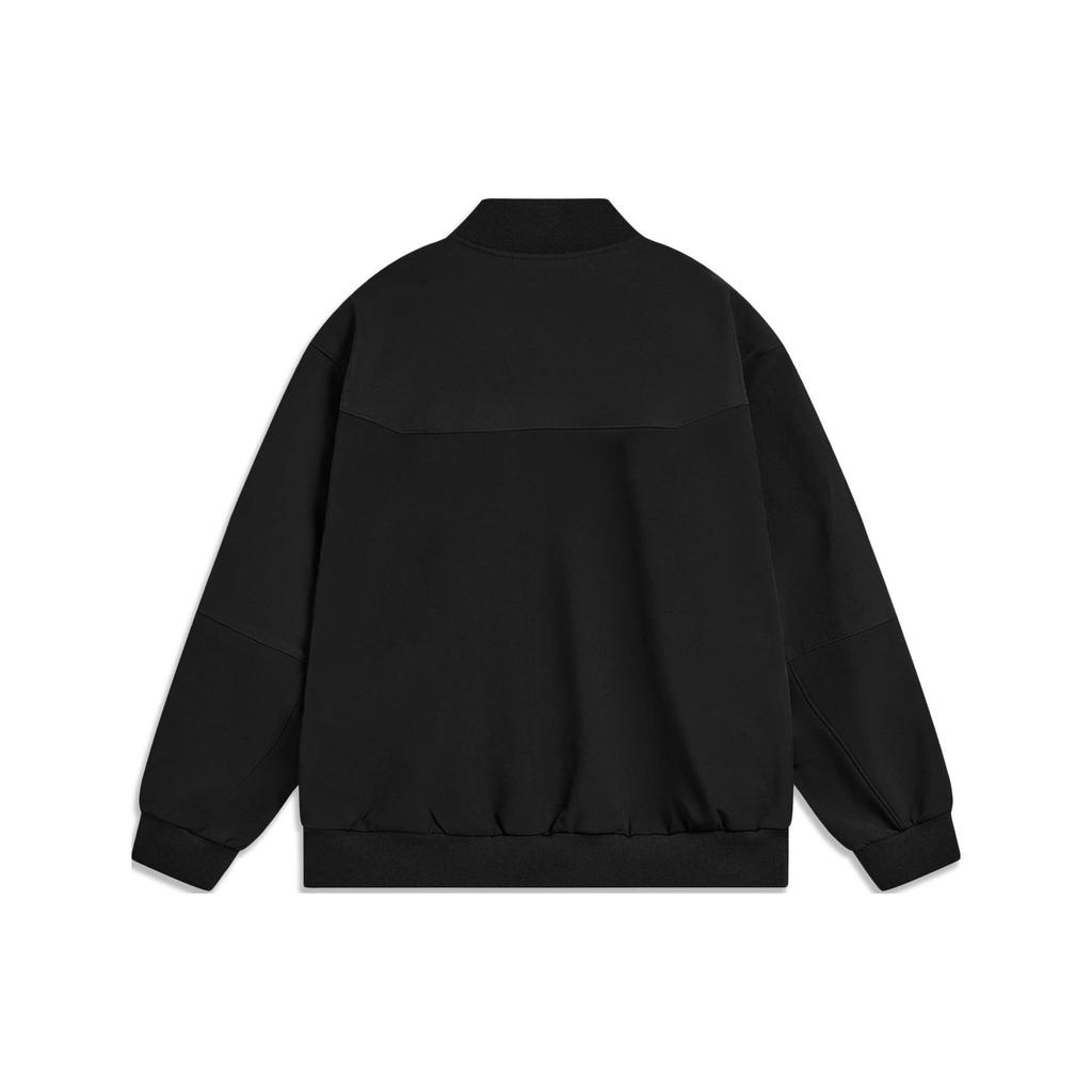 Li Ning Sports Lifestyle Series Solid Color Fleece Warm Loose Jacket Men Jacket Black AJDT627-2