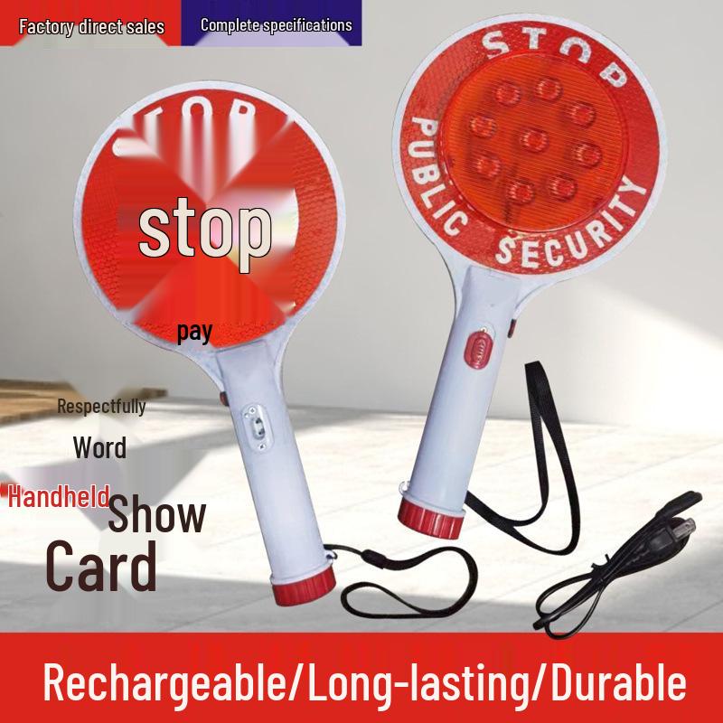 Rechargeable LED Traffic Warning Baton - Emergency Flashing Light Stick for Outdoor Use
