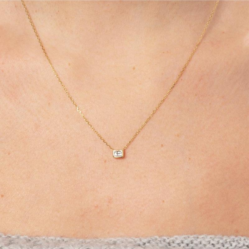 

High Quality Gold Plated Delicate Dainty Heart Round Zircon Pendant Link Chain For Women Wedding Necklace
