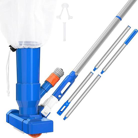 Aspiradora de chorro para piscina, Spa, con cepillo, enchufe europeo/estadounidense, poste alargado, elimina insectos de hojas, piscina inflable, jacuzzi, estanque