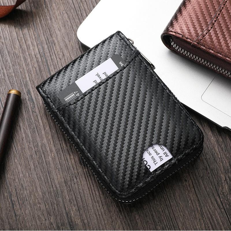 Ultra Fiber Card Bag With RFID Function Anti-theft Brush Men's Wear-resistant Multi Slot USD Clip Ultra-thin Sleeve