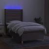 VidaXL Slat Bed Base with Mattress and LEDs, Upholstered Bed, Single Bed, Adult Bed for Interior Bedroom, 3138913