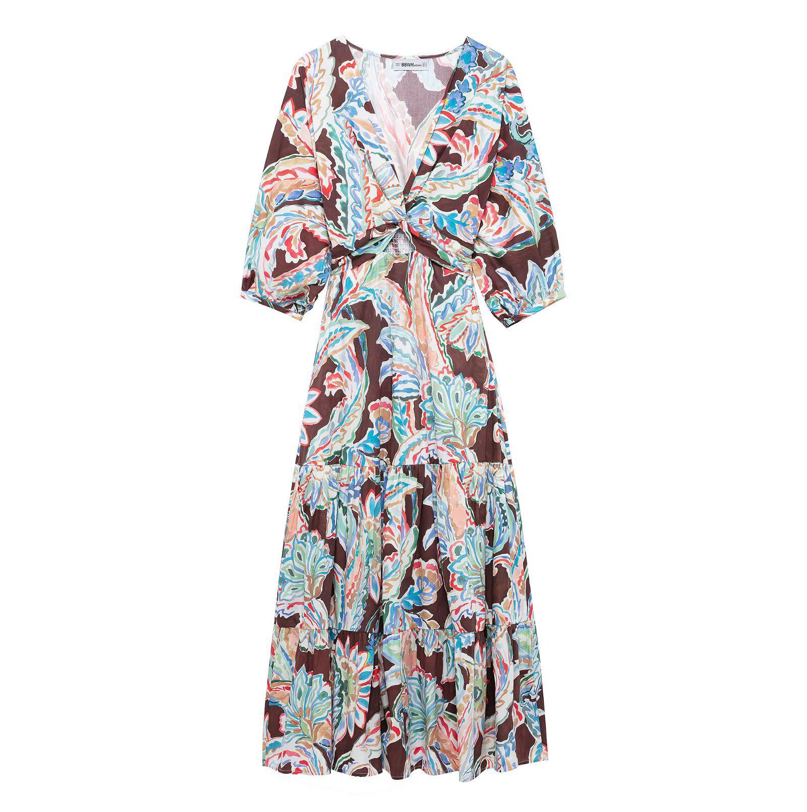 

Женское весенне-летнее макси-платье А-силуэта от TAOP&ZA с принтом, подчеркивающим талию Extra Small