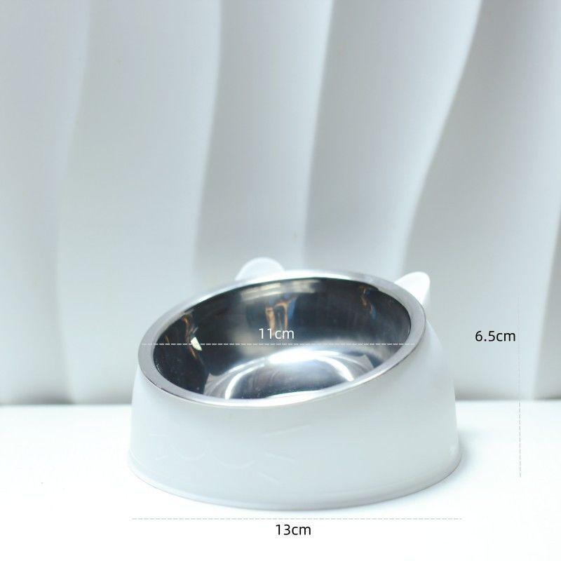 Popular Slanted Stainless Steel Pet Bowl - Detachable, Washable, Anti-Spill Design for Cats & Dogs.