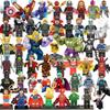 Set de 48 de Piese Blocuri de Construcție Super Eroi Minifigurine, Figurine de Acțiune cu Particule Mici