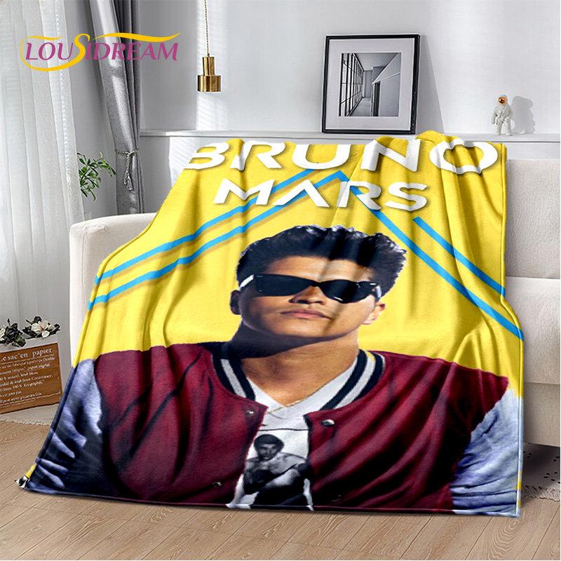 3D HD Bruno Mars Sänger Star Weiche Plüschdecke, Flanelldecke Überwurfdecke für Wohnzimmer Schlafzimmer Bett Sofa Picknick Abdeckung Kinder