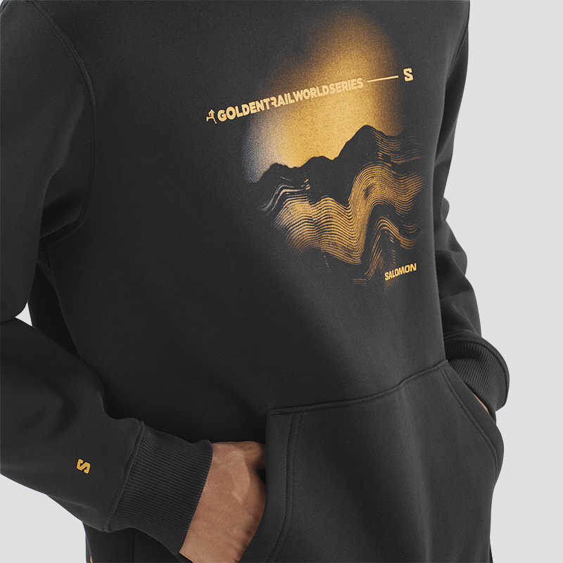 SALOMON Hoodie M GTS Outdoor Hooded Sweatshirt Men Hoodies Deep-Black C25286