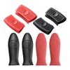 8Pcs Silicone Pan Handle And Pot Grips Heat Resistant Cover For Frying Cookware Parts Unique Kitchen Tools Cookware Parts