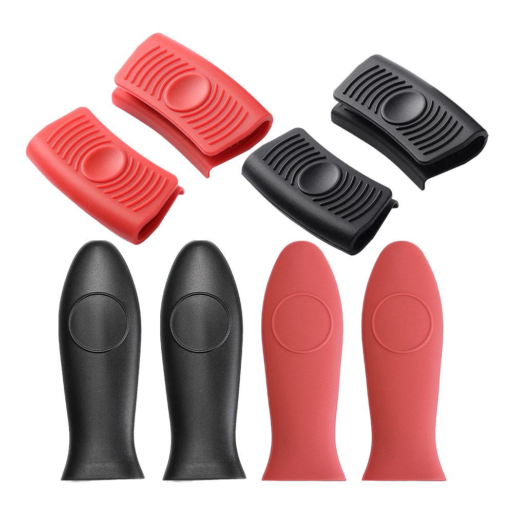 8Pcs Silicone Pan Handle And Pot Grips Heat Resistant Cover For Frying Cookware Parts Unique Kitchen Tools Cookware Parts