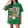Women's Casual Short Sleeve T-Shirt Loose Fit Letter Graphic Print Crew Neck Comfortable Soft Fabric Lightweight Top for Daily Wear