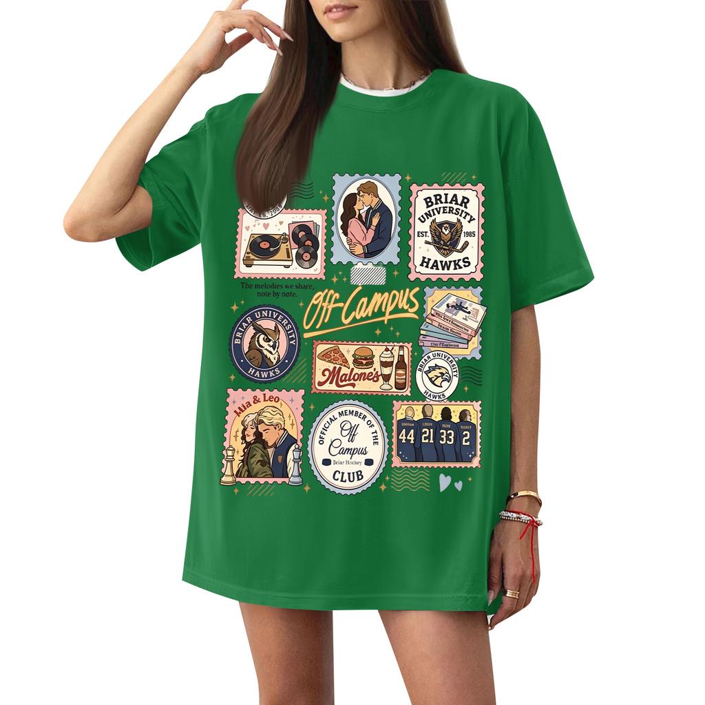 Women's Casual Short Sleeve T-Shirt Loose Fit Letter Graphic Print Crew Neck Comfortable Soft Fabric Lightweight Top for Daily Wear
