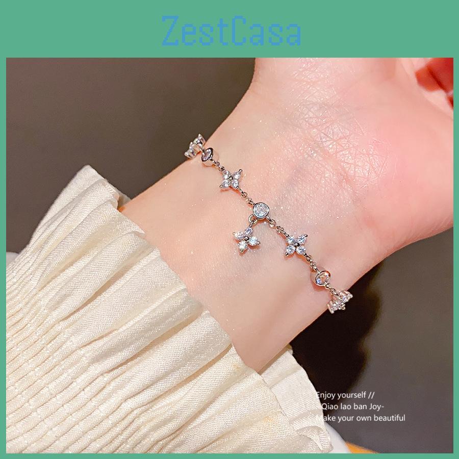 Natural Moon Star Zircon Bracelet For Women With Shimmering Stones And Elegant Style