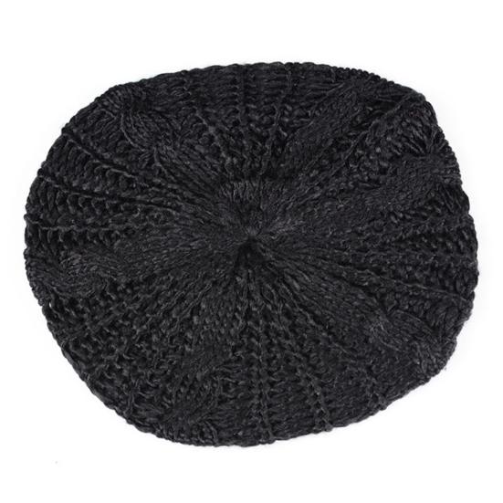 Women Fall Winter Hat Knitted Bonnet Solid Color Elastic Twisted Texture Keep