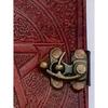 Handmade Leather Diary Embossed with Star, Journey & Double Wolf Diary with Antique Lock. Size 5*7 Inch
