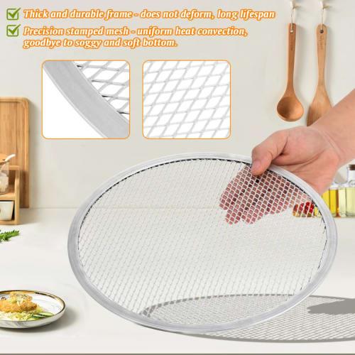 DECHOUS Pizza Screen, Pizza Pan, Pizza Grill, 11-inch Aluminum Mesh Pizza Tray with Holes for Home, Kitchen, and Restaurant Use