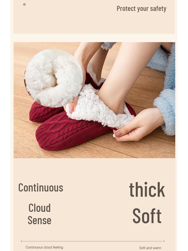 Fleece-Lined Non-Slip Winter Socks: Thick, Warm Indoor Sock Covers for Men & Women