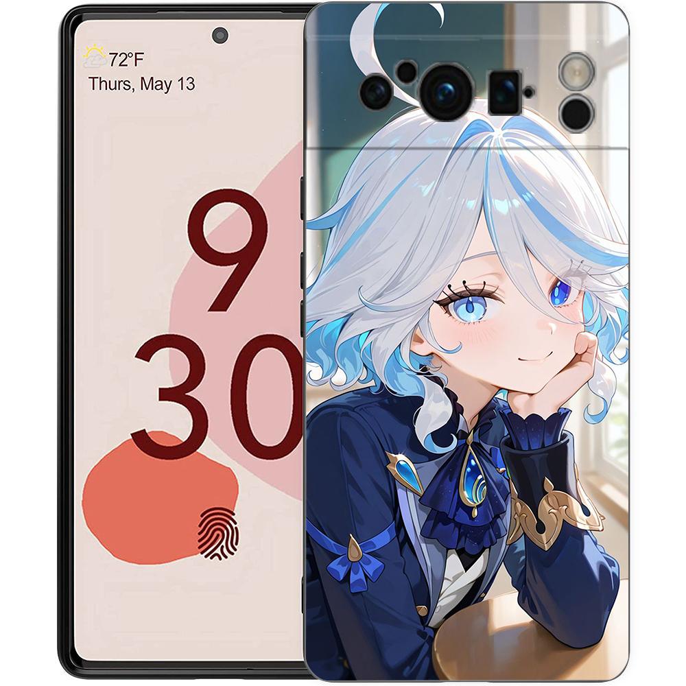 

Genshin Impact Lovely Furina Phone Case For Google Pixel 9 8 9A 8A 7 7A 6 Pro XL 6A 5G Black Soft Back Luxury TPU Cover Pixel 7 Pro