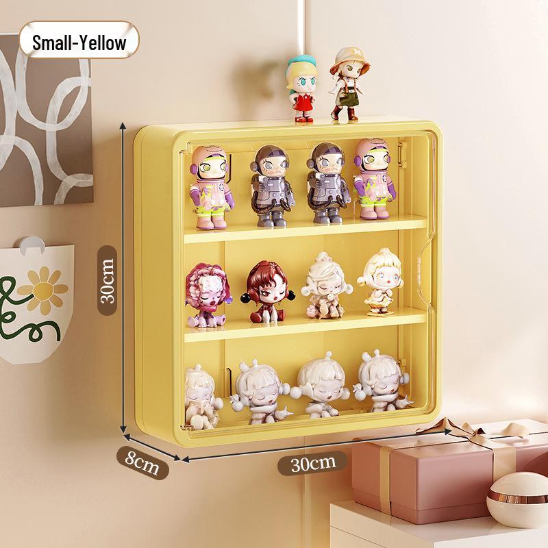 Transparent Dustproof Pop Mart Figure Display Stand - Wall-Mountable Doll Storage Cabinet