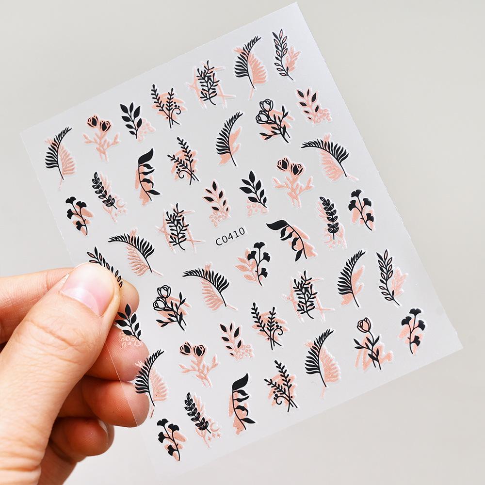 Stripe Abstract Mix And Match Nail Art Sticker Adhesive 3D Line Simple Retro Girl Nail Decoration Sticker