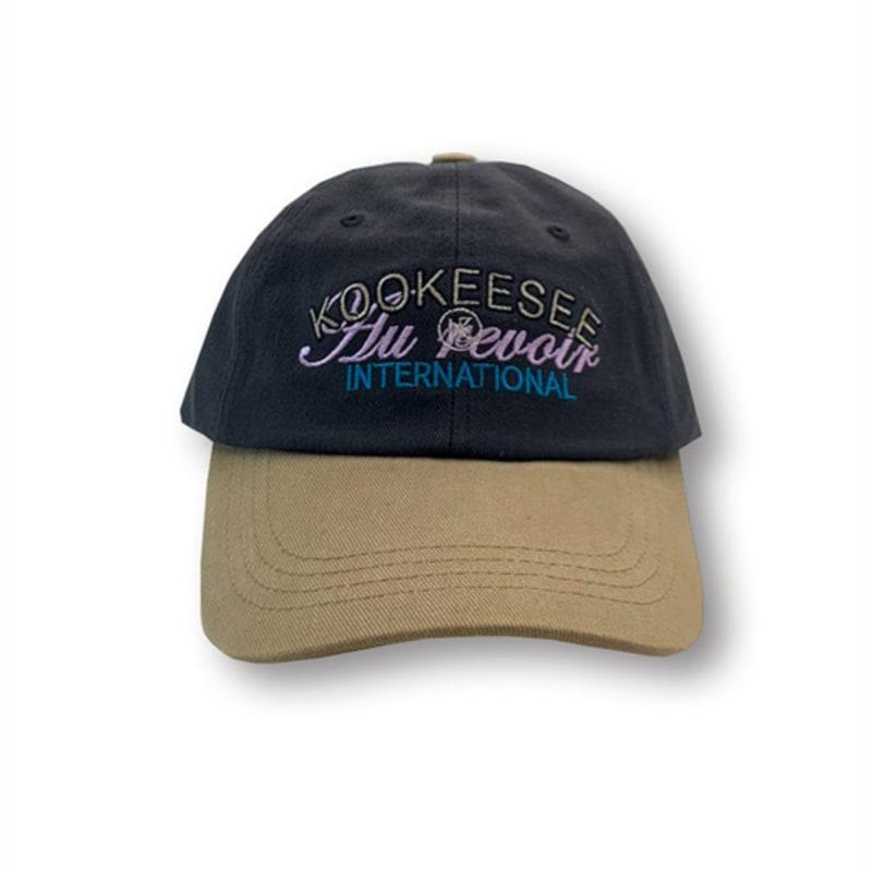 KOOKEESEE two tone vintage washing ball cap (Charcoal/Beige)