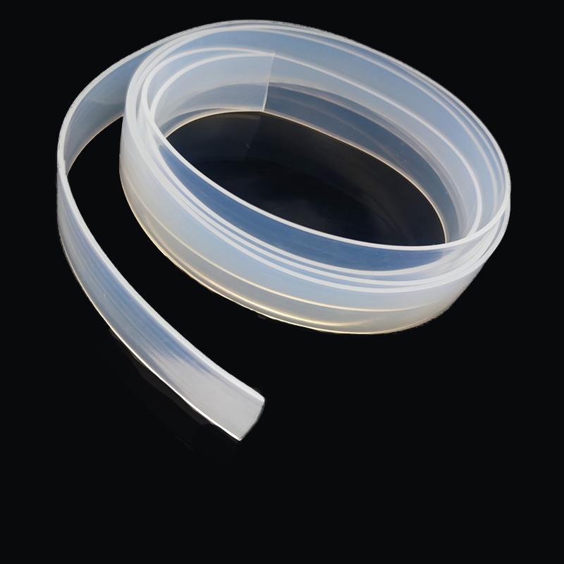 Tira de Silicona Sólida Barra Plana Tira Selladora para Cajas de Luz 2 3 4 5 6 7 8 10 12 x 6 8 9 10 12 14 15 18 20 30 40 50 mm 1 m Transparente