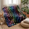 Rainbow Gemstone Paw Prints Theme blanket Lightweight Warm Flannel Blanket Decorative Throw Blanket for Home Decoration