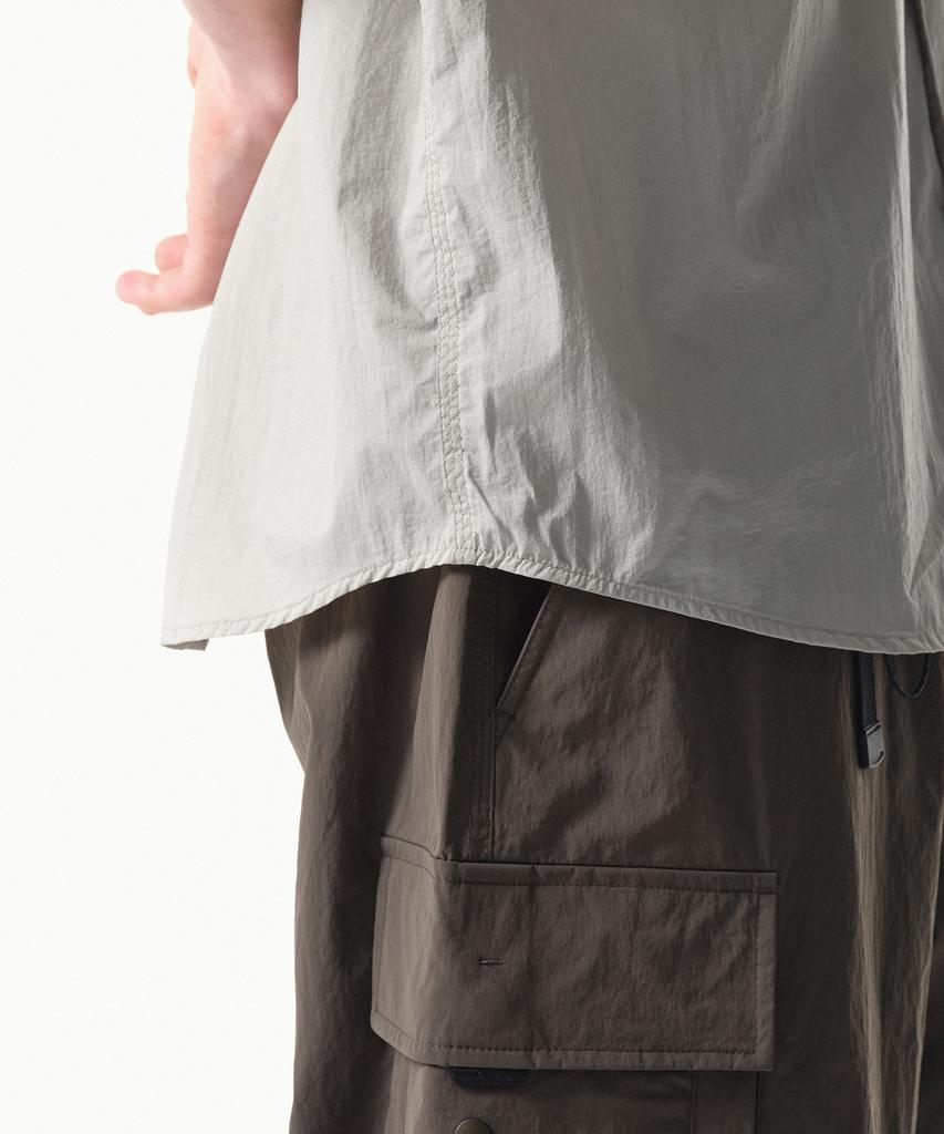 MUSINSA STANDARD [City Leisure] Lightweight Nylon Oversized Short Sleeve Shirt [Light Grey]