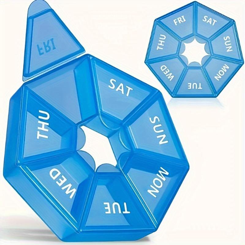 Convenient 7-Grid Pill Box Organizer with Rainbow Colors, Perfect for Weekly Medication, 3pcs