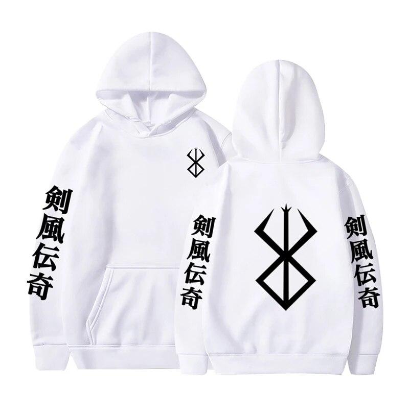 Anime Berserk Print Hoodies Guts Graphic Pullover Women's Vintage Loose Sweatshirt Fashion Autumn Winter Unisex Long Sleeve Clothing