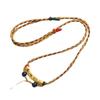 Tibetan Handmade Ethnic Necklace with Amber Wenwan and Thangka Amulet