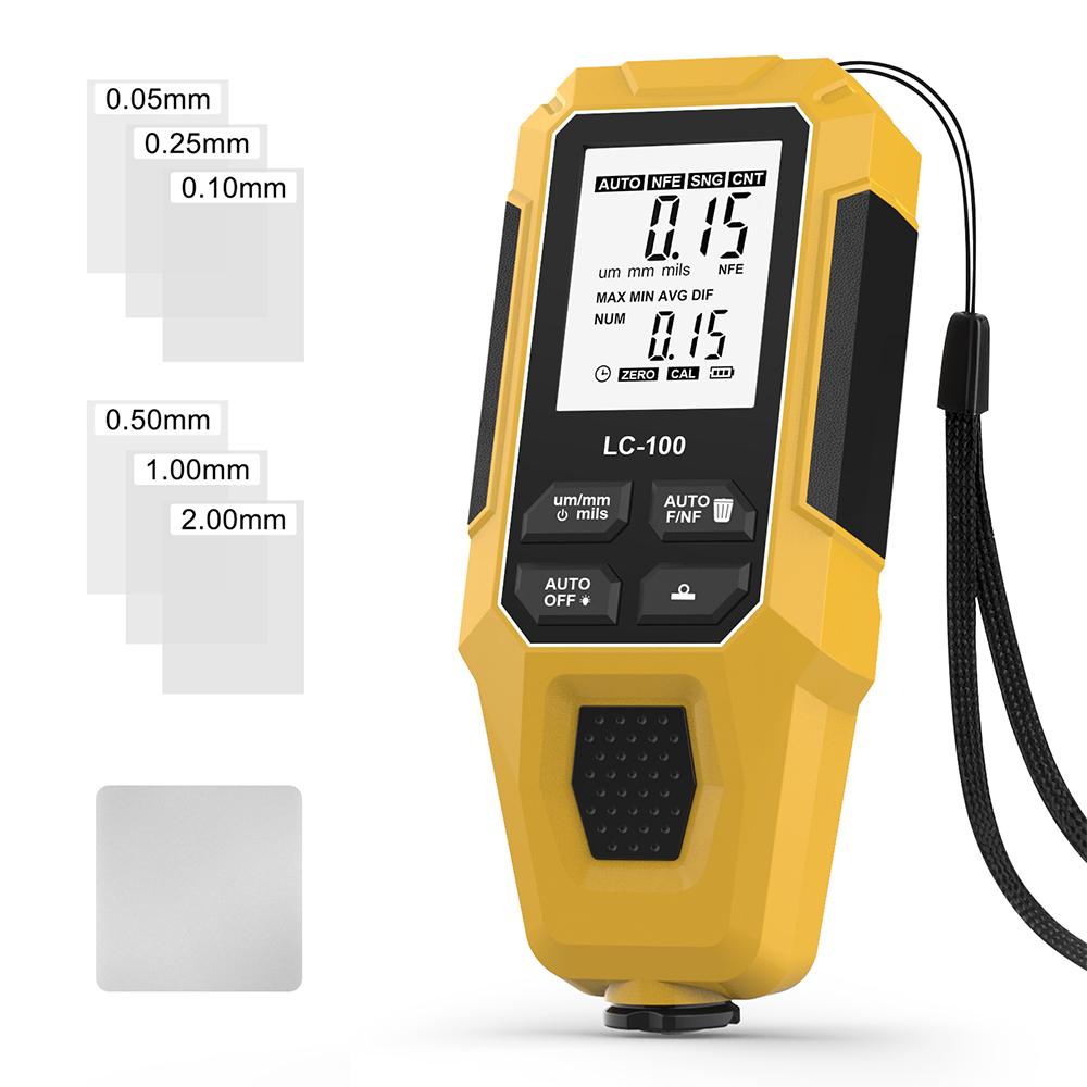 LC-100 Car Paint Thickness Gauge 0-2000UM Fe & NFe Film Digital LCD Coating Automatic Thickness Tester Manual Auto Paint Tools