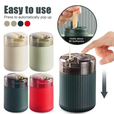 Pop-Up Automatischer Zahnstocherspender Tragbarer Kunststoff-Zahnstocherhalter Behälter Kreative Presse Zahnstocher Aufbewahrungsbox Organizer