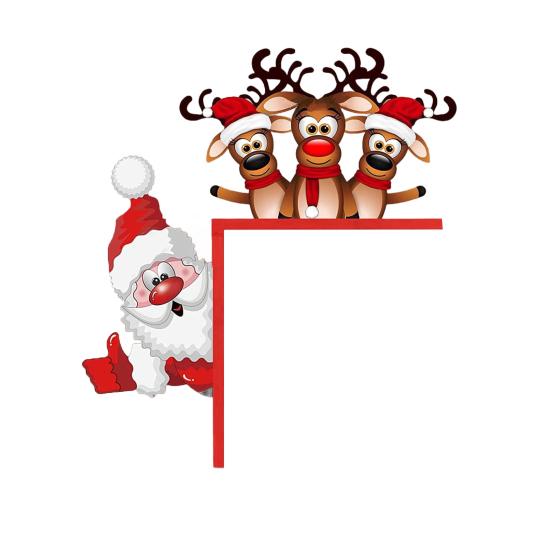 

Рождественское украшение дверной рамы деревенский деревянный Санта-Клаус лось гном эльф левая правая дверь Left