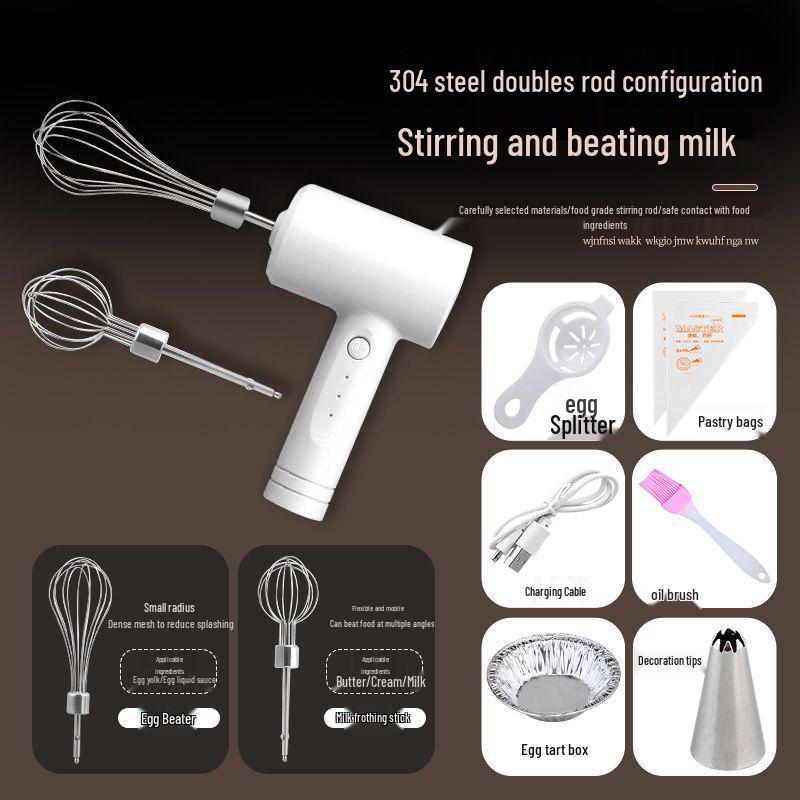 Wireless Automatic Egg Beater & Frother – Handheld Mixer for Cakes and Cream