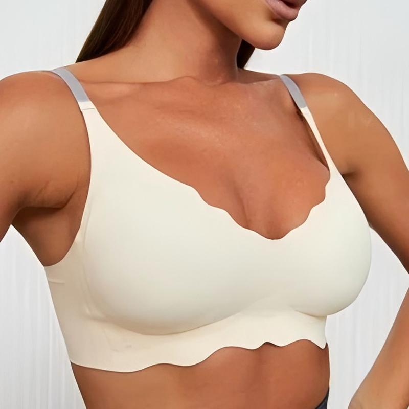 Seamless Ladies Underwear Wavy No Steel Ring Small Chest Gathered Adjustable Small Comfortable Thin Top Bra