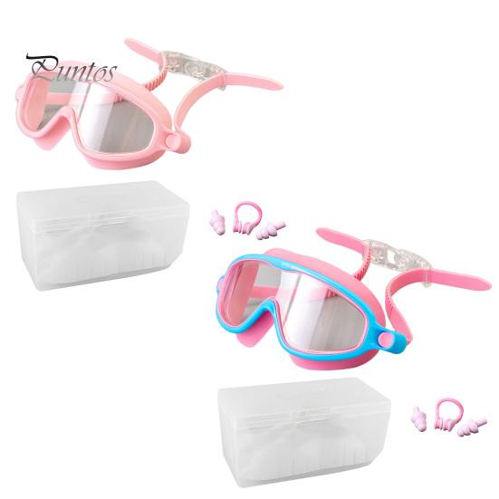 Kids Swim Goggles Anti-Fog UV Protection Leak-Proof Pool Swimming Goggles with Nose Clip Earplugs for Boys Girls Youth Toddler 3-15 Years