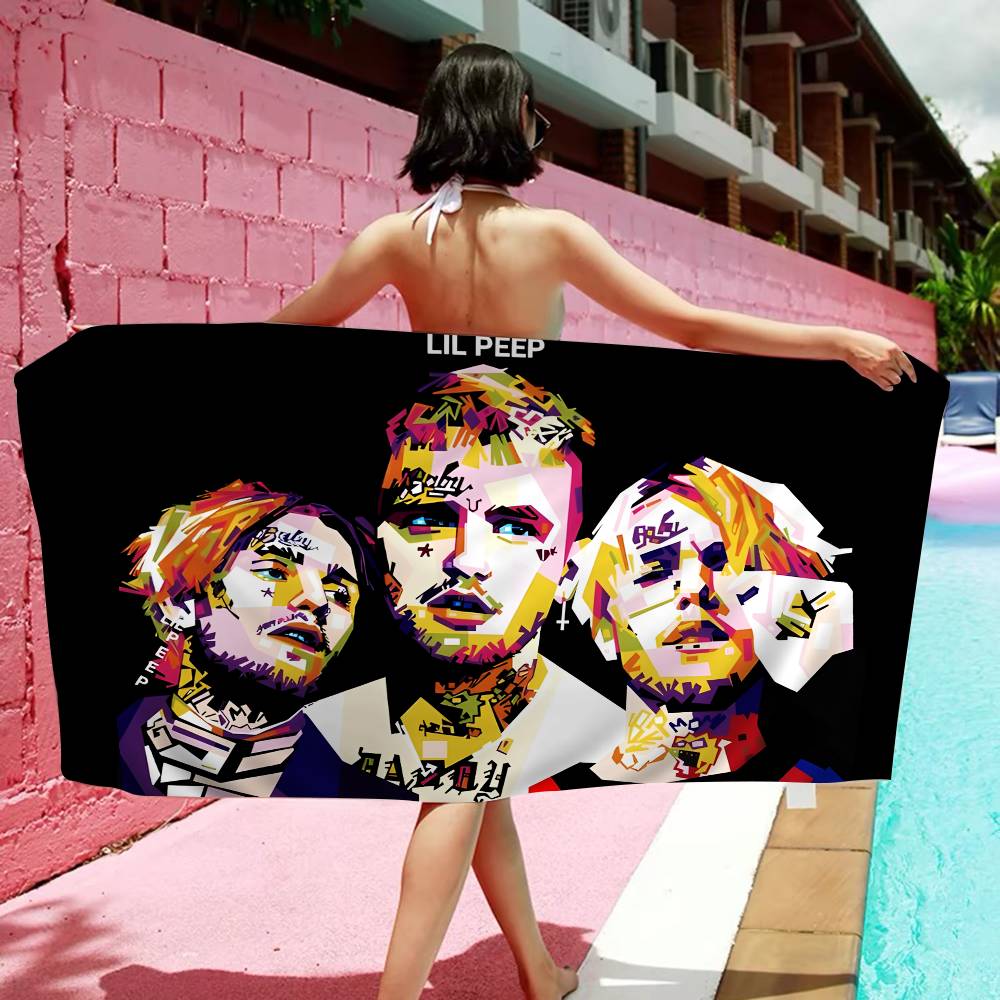 Rapper L-Lil P-Peep Bath Towel Microfiber Soft Water Absorbing Breathable For Girl Kids Decorative Cartoon Beach Towel
