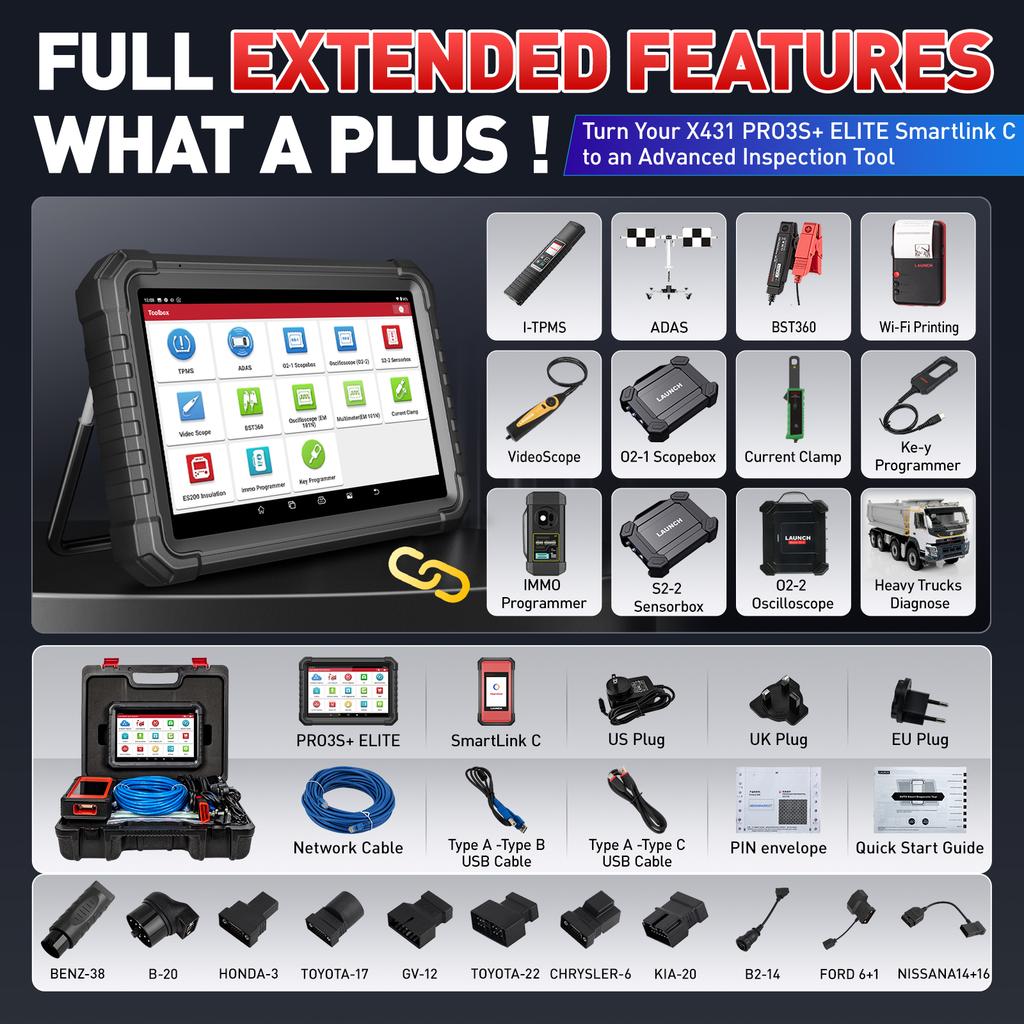 USA EU Warehouse Launch X431 PRO3S+ Elite J2534 Programming Tool With ECU Coding Upgrade of X431 PRO5 41 Reset Functions