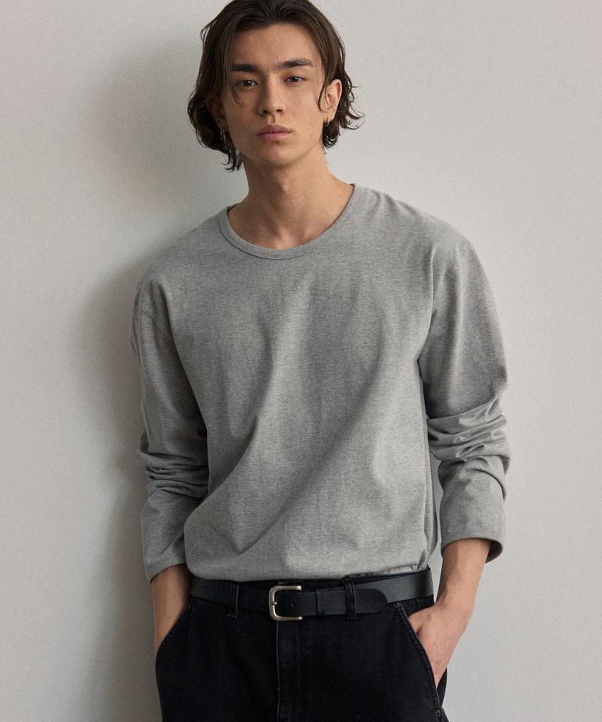 ASP U-Neck Long Sleeve T-Shirt - Melange Gray