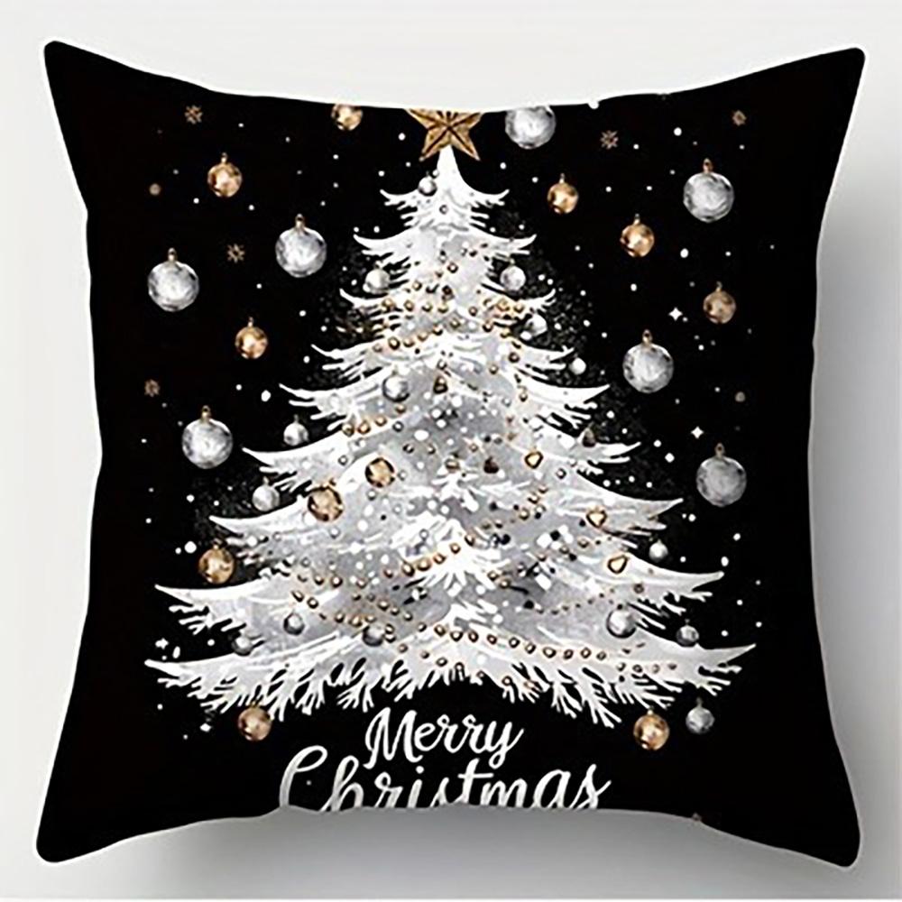 Christmas Pillowcases: Festive Designs with Trees, Deer, and Joy To The World Sofa Room Cushion Cover Home Decoration Gift