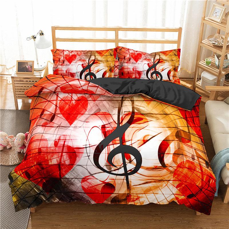 Noten Bettbezug Set Musik Thema Bettwäsche Set Mikrofaser Klassische Musik Bettdeckenbezug Twin King Für Jungen Mädchen Zimmer Wohnheim