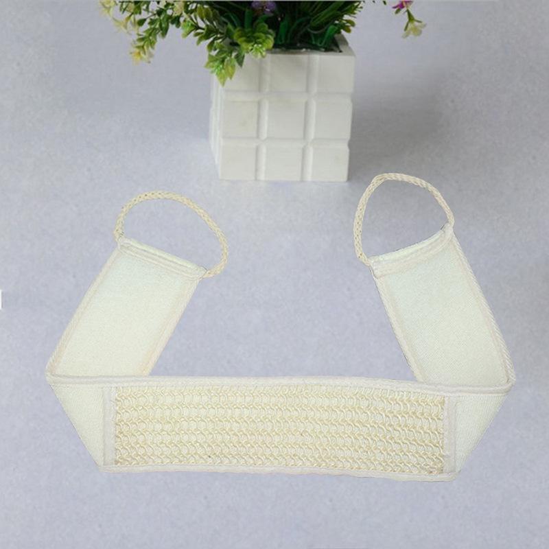 Natural Cotton Linen Loofah Back Scrubber - Exfoliating Bath Brush