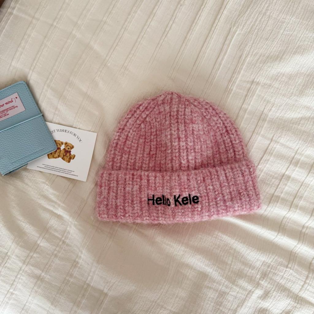 2025 New Alphabet Embroidery Fashion Hat Wool Hat Foreign Knitted Hat Premium Warm Versatile Cold Hat