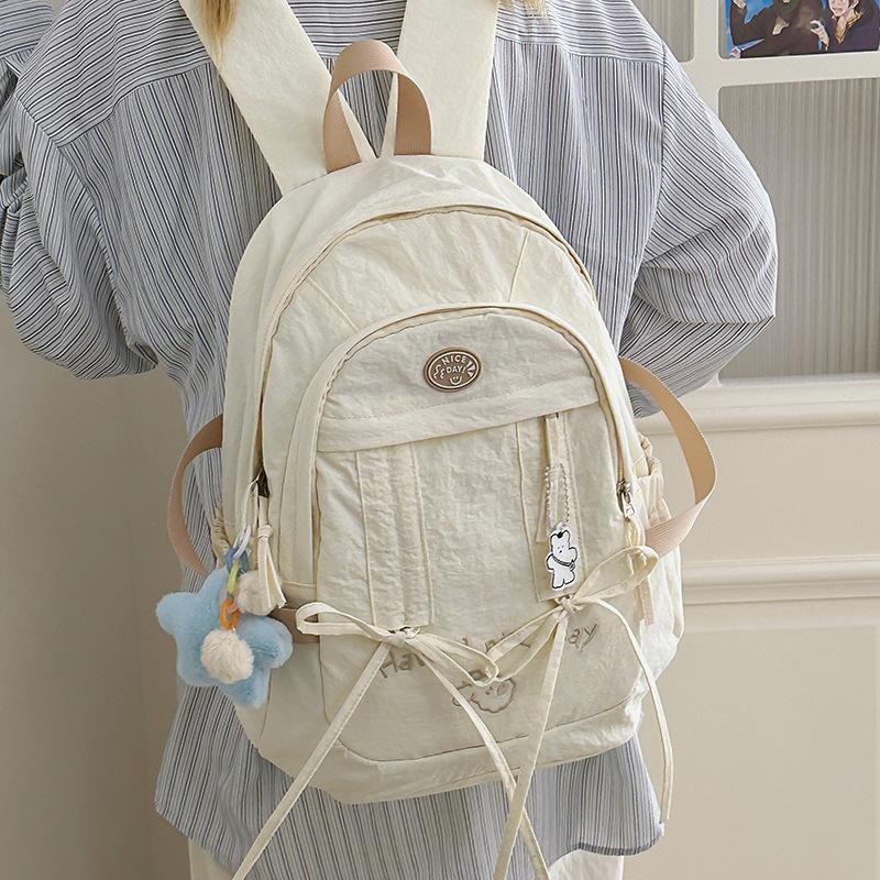 Campus Versatile Student School Bag Female Junior High School Student Cute Large Capacity Computer Backpack High School Student Casual Backpack Tide