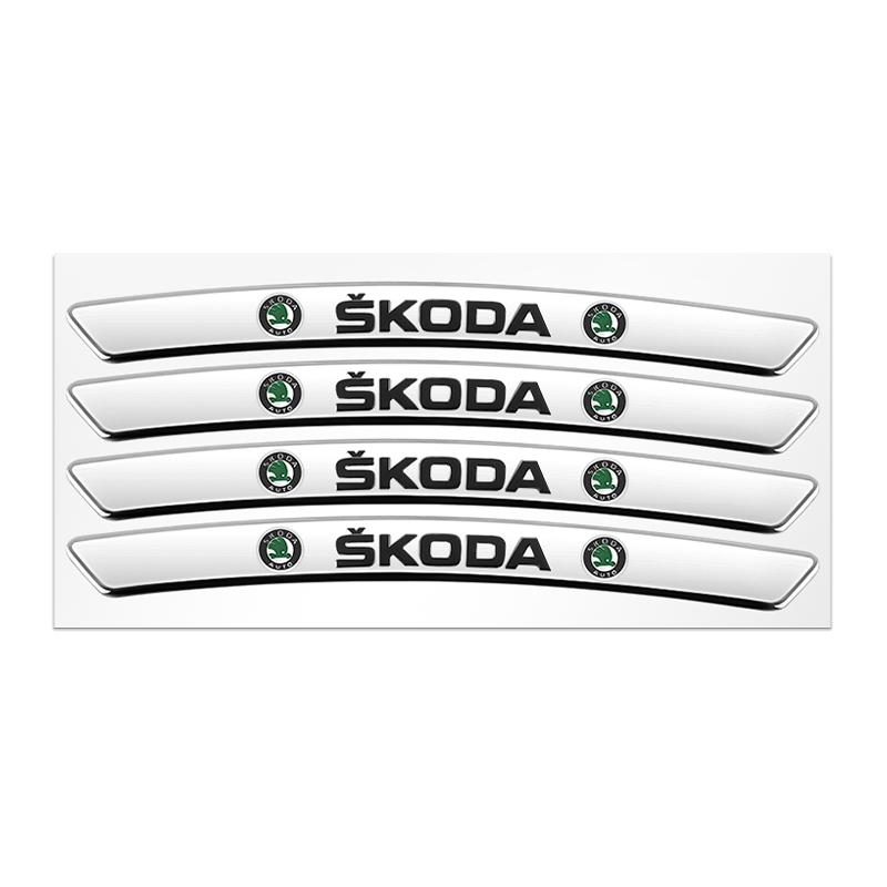 AAABO1 Car Wheel Hub Edge Sticker Emblem Decoration For Skoda Octavia Fabia Rapid Superb Kodiaq Scala Karoq Citigo Kamiq Accessories