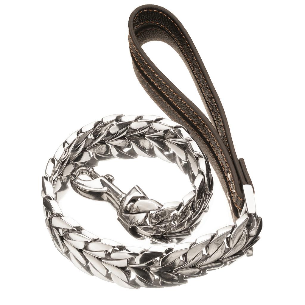 32mm Wide Titanium Steel Stainless Steel Fine Polished Casting Thick Chain Dog Leash Bully Bulldog Pet Dog Leash