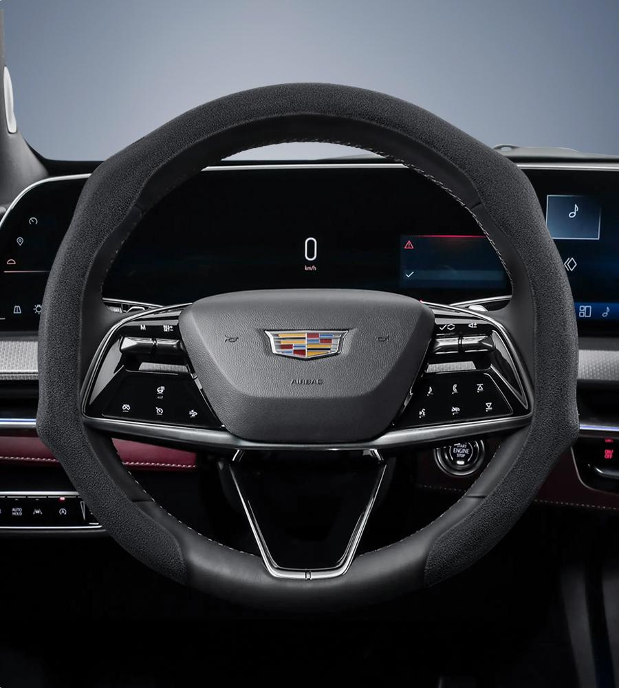 Suitable for Cadillac Premium Suede Snap-On Steering Wheel Cover Anti-Slip Durable Car Accessories Cts 2013 Ct4 Carbon Interior Ct5 Xt5 Xt4 Xt6
