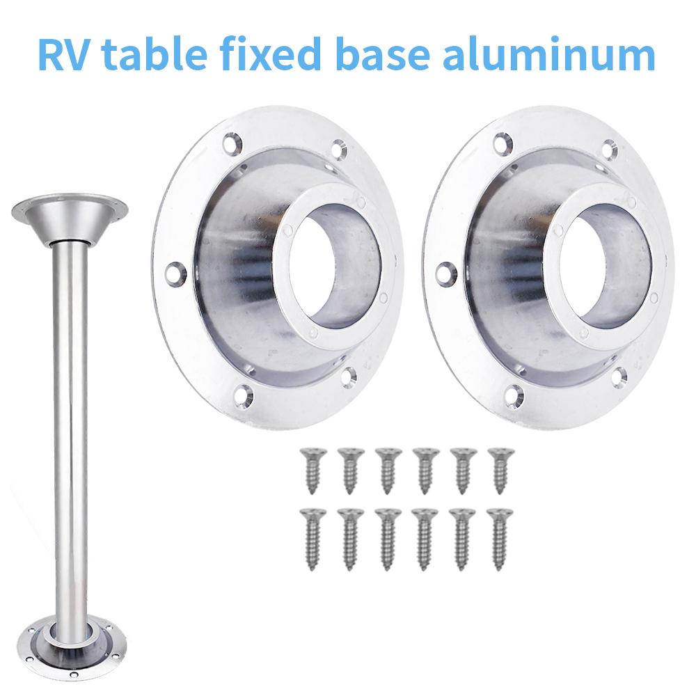 2Pcs Camper Table Leg Base Aluminium Alloy RV Pedestal Table Anti-rust RV Table Floor Mounting Base for RV Dinette Table