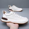 Summer hollow white shoes men's punched men's shoes casual leather shoes men's thick-soled versatile leather breathable board shoes tide