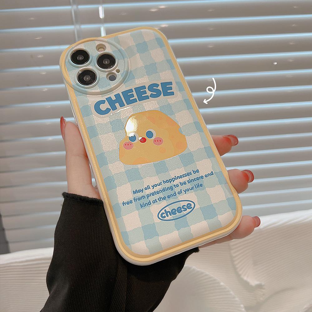 Cheese Suitable for 14 Apple 16 Mobile Phone Case Iphone15plus New 13pro Silicone 12 Bracket 11 Soft Cover X